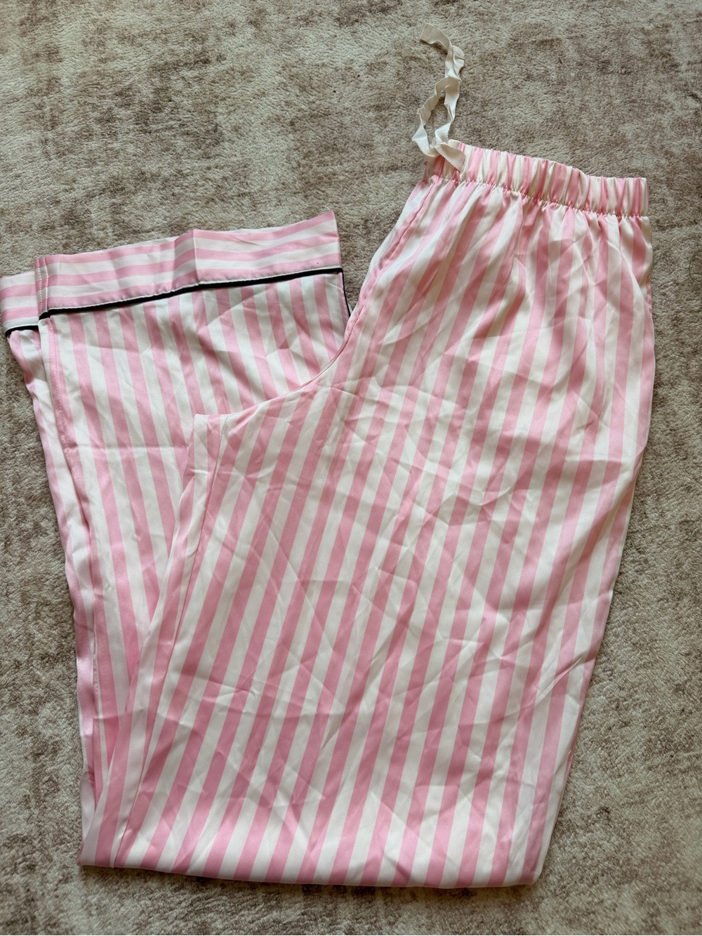 Victoria's Secret Pink and White Striped Pajama Bottoms